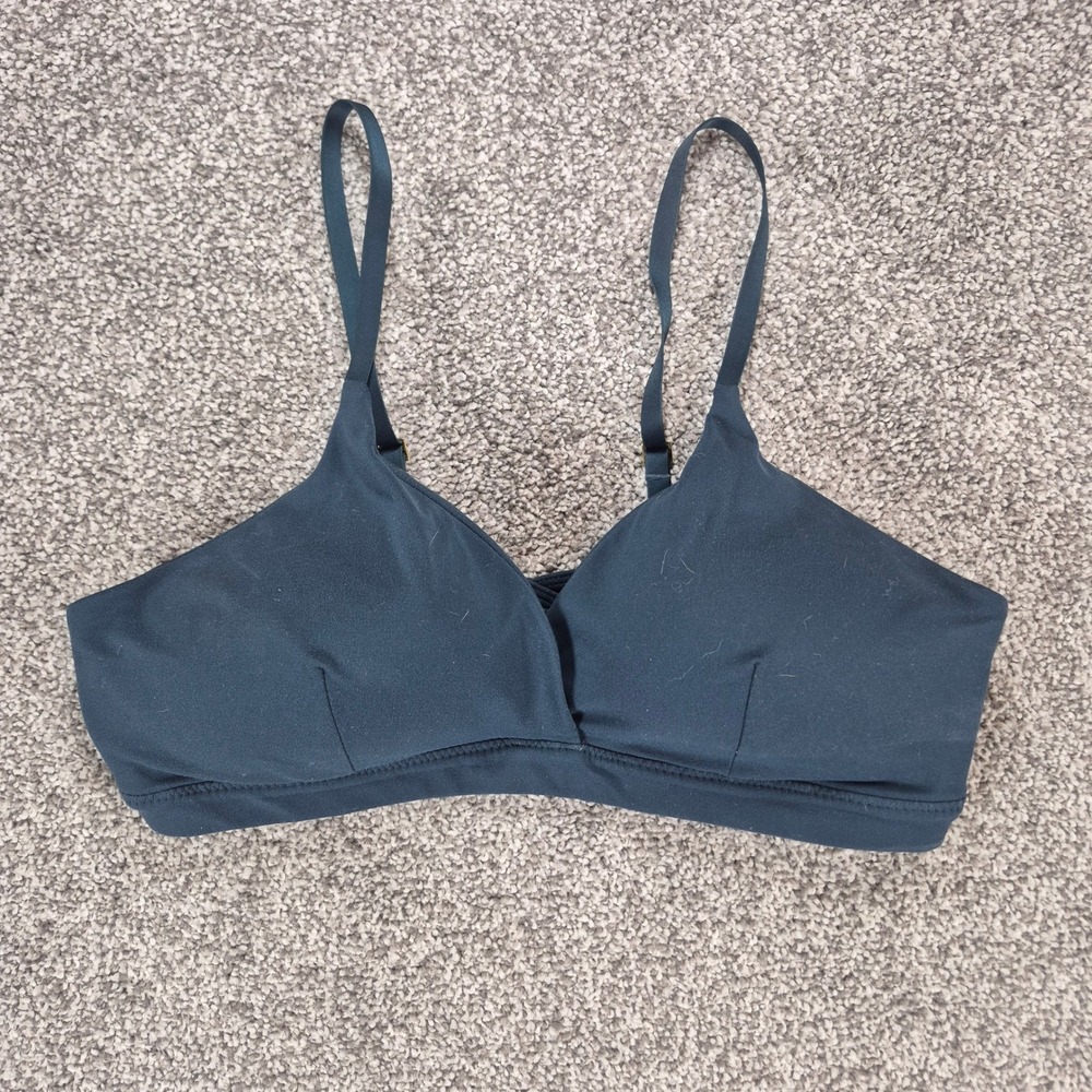 Athleta‎ Bra Womens Small Teal Blue Wireless Crossover Yoga Sports